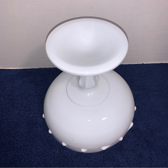 Vintage Indiana White Large Milk Glass Tear Drop Compote Pedestal Dish 7.5in - Picture 3 of 5